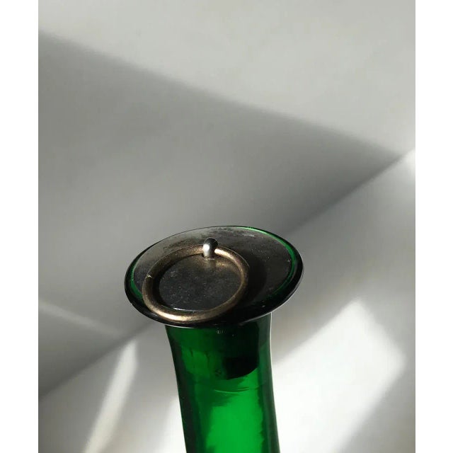 1920s Art Nouveau Green Decanter in Glass and Pewter from Holmegaard, 1920s For Sale - Image 5 of 8