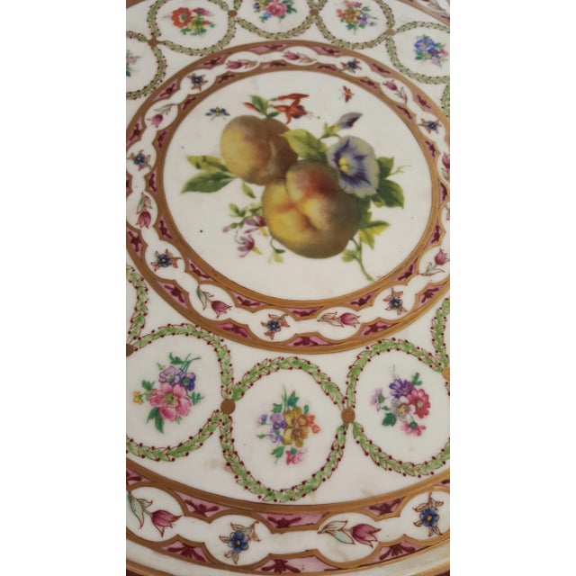 Sarreid Ltd. Haviland Cherry Wood & China Side Table For Sale - Image 9 of 10