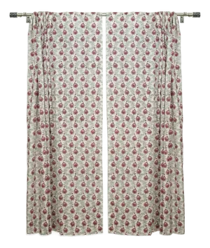 Madubala Handcrafted Floral Semi-Sheer Viscose Linen Curtain Size-54"Wx24"L