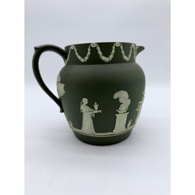 Antique Olive Green Wedgwood Jasperware Pitcher England, Circa 1891–1908 For Sale - Image 18 of 18
