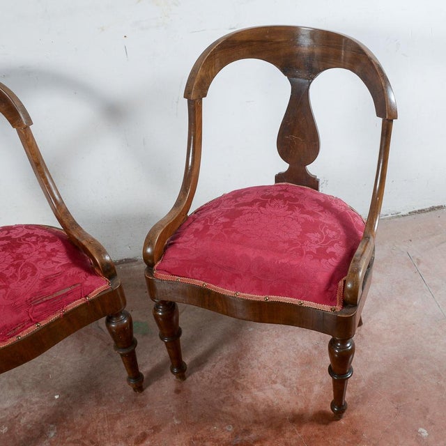 Red Fabric Armchairs, Set of 2 For Sale - Image 18 of 18