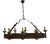 French Leather and Iron Chandelier, 1950s For Sale