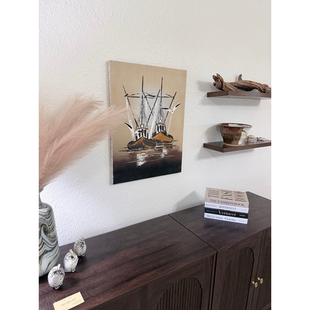 Mid-Century Modern 1970s Mid-Century Modern Shirley Newell Impasto Coastal Paintings - A Pair For Sale - Image 3 of 11