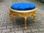 1980s Italian Rococo Gilt Blue Velvet Beech Bench For Sale - Image 12 of 12