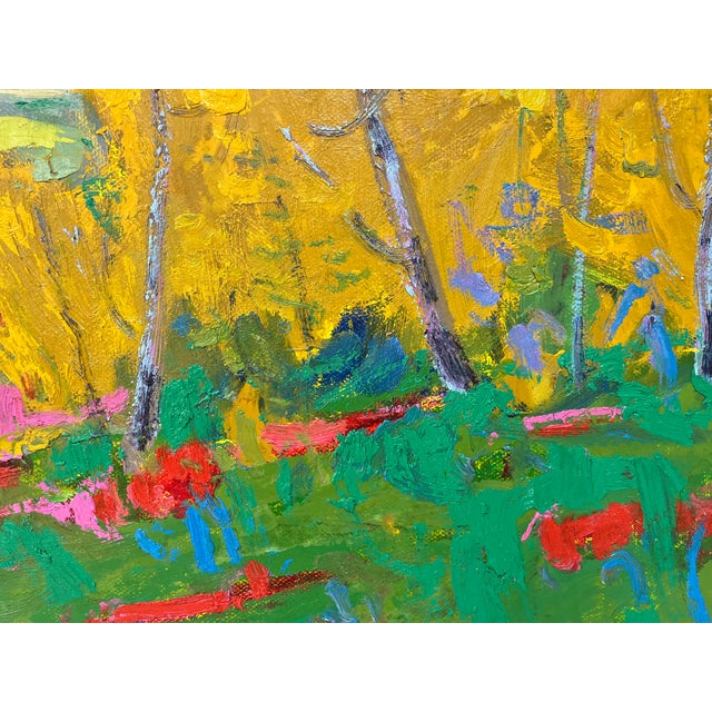 Green Impressionistic Landscape Original Oil Painting For Sale - Image 8 of 12