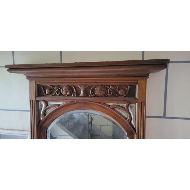 Wood Art Nouveau Woodwork Element Mirror, 1890s For Sale - Image 7 of 12