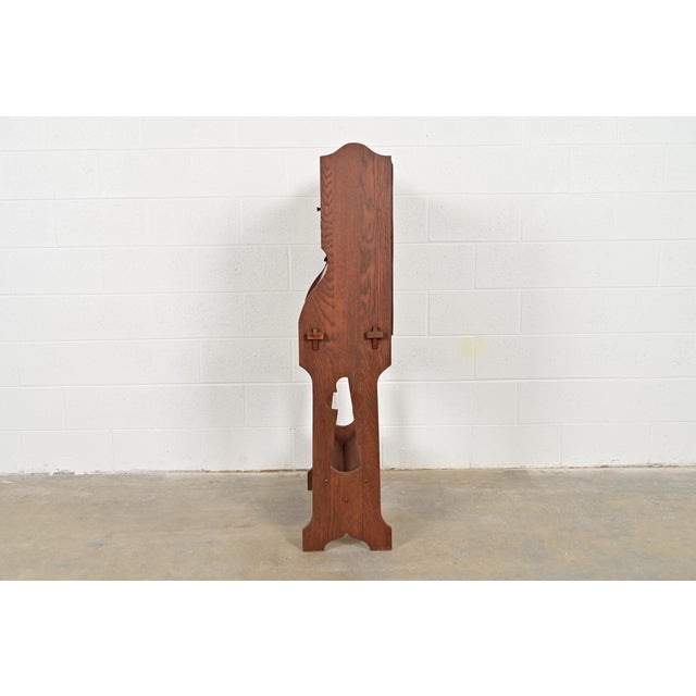 Stickley Brothers Style Antique Mission Oak Arts & Crafts Secretary Desk With Stained Glass Doors, Circa 1900 For Sale - Image 12 of 14