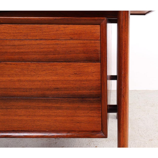 Brown Executive Desk with Sideboard by Arne Vodder for Sibast, 1960s, Set of 2 For Sale - Image 8 of 18