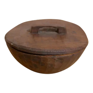 Vintage Carved Wooden Spice Bowl