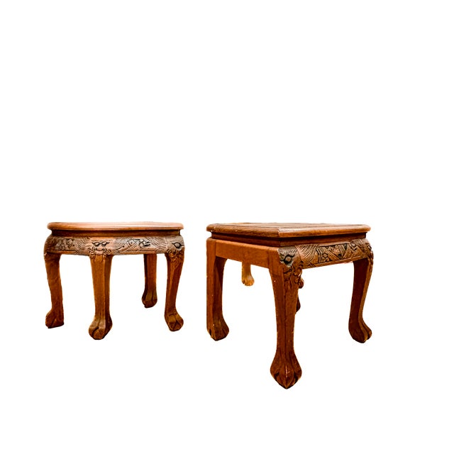 Mid-Century Modern Hand-Carved Asian Opium Nesting Table For Sale - Image 10 of 18
