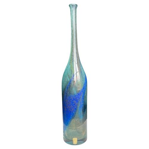 Tall Blue Art Glass Vase by Bengt Orup for Johansfors, 1960s For Sale - Image 9 of 9