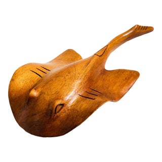 Large Carved Wood Sting Ray For Sale