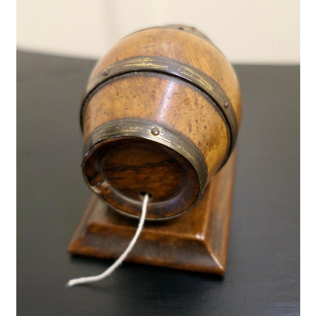 Antique Treen String Barrel with Brass, 1880 For Sale - Image 3 of 7