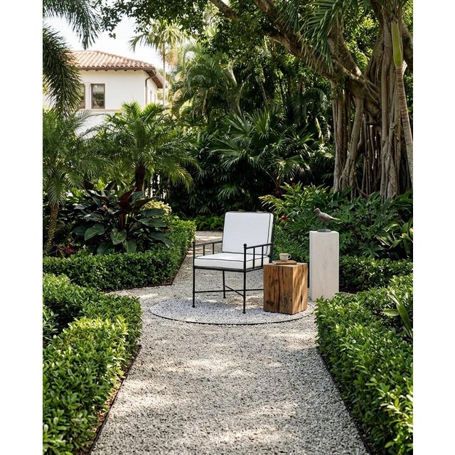 Classic Campaign-Style Wrought Iron Lounge Armchair For Sale - Image 4 of 11