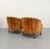 Metal Vintage Barrel Back Lounge Chairs on Brass Casters – Pair For Sale - Image 7 of 8
