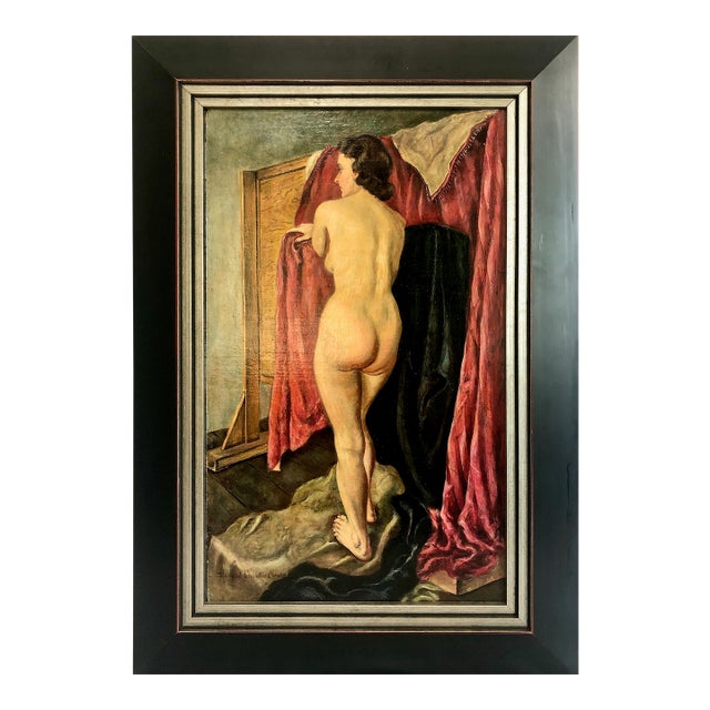 A Classic Female Nude Standing in the Artist’s Studio, by Howard Chandler Christy For Sale