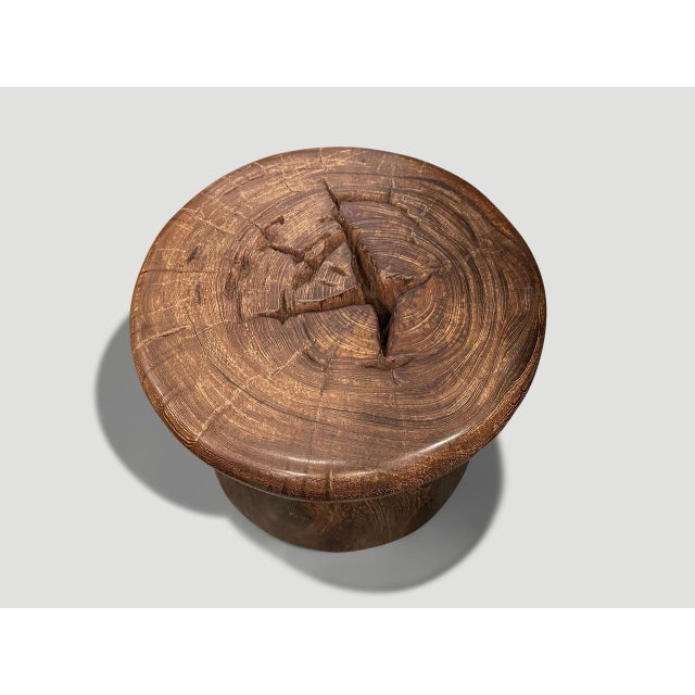 Wood Andrianna Shamaris Teak Wood Side Table or Stool For Sale - Image 7 of 18