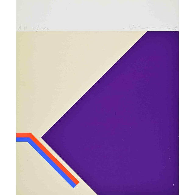 Hsiao Chin, Contemplation in Violet, Screenprint, 1969 For Sale