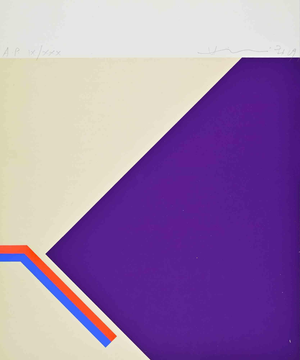 Hsiao Chin, Contemplation in Violet, Screenprint, 1969