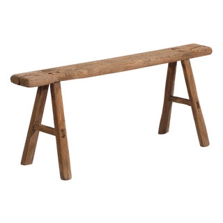 Antique Oriental Wooden Bench For Sale