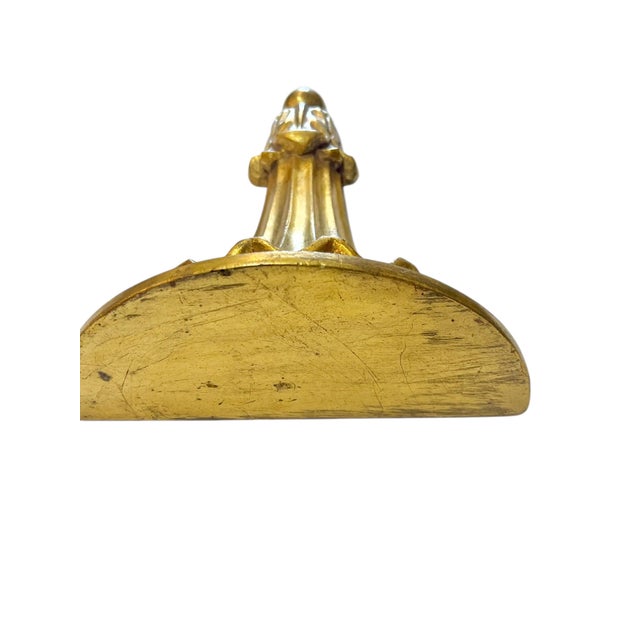 Mid 20th Century Pair Italian Hollywood Regency Style Carved Gilt Wood Fluted Wall Brackets For Sale - Image 6 of 10