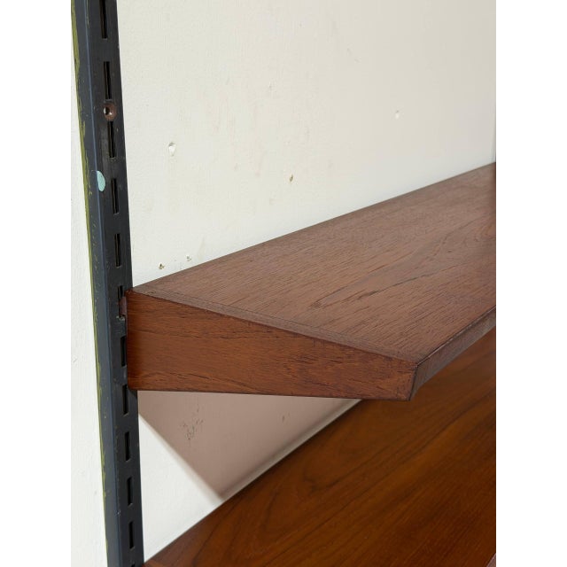 Teak Wall Unit With 3 Shelves Danish Mid-Century Modern For Sale - Image 9 of 14