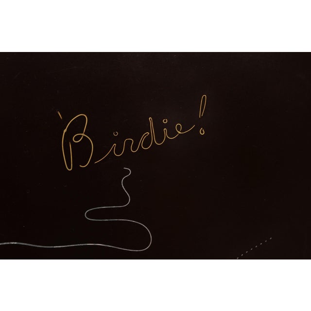 Mid-Century Black Resin Inlaid Shell and Metal Golf Motif "Birdie" Tray by Couroc For Sale - Image 14 of 16