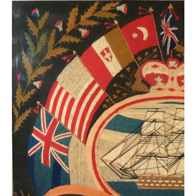 British Sailor's Flag of Nations Woolwork of HMS Trafalgar For Sale - Image 4 of 9