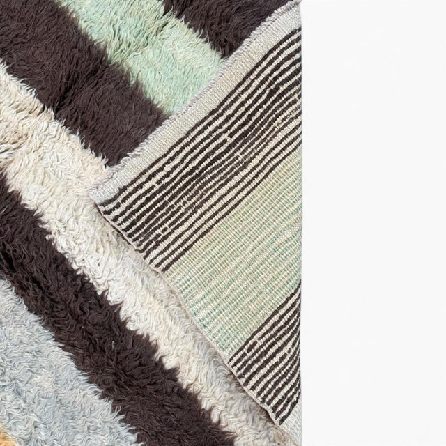 2010s Contemporary Turkish Tulu Rug | Pastel Striped Design | 9x12 For Sale - Image 5 of 6