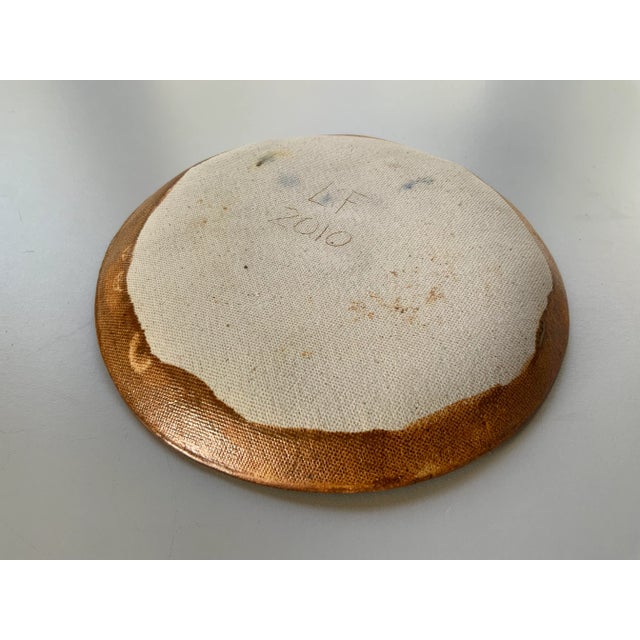 Studio Pottery Plate With Eucalpytus Leaf Embossing For Sale - Image 12 of 12