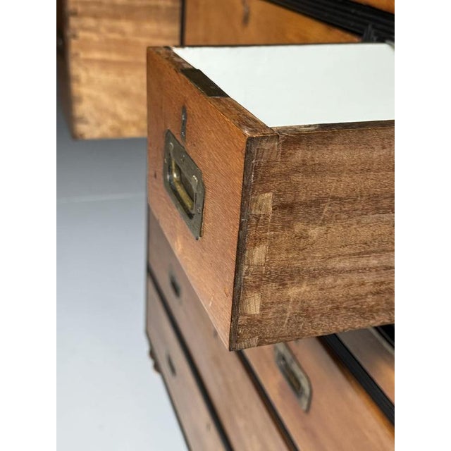 Antique Campaign Chest of Drawers, 1800s For Sale - Image 12 of 18