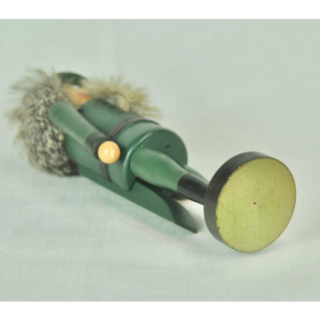 Wood German Nutcracker in Green Costume, 1960s For Sale - Image 7 of 8