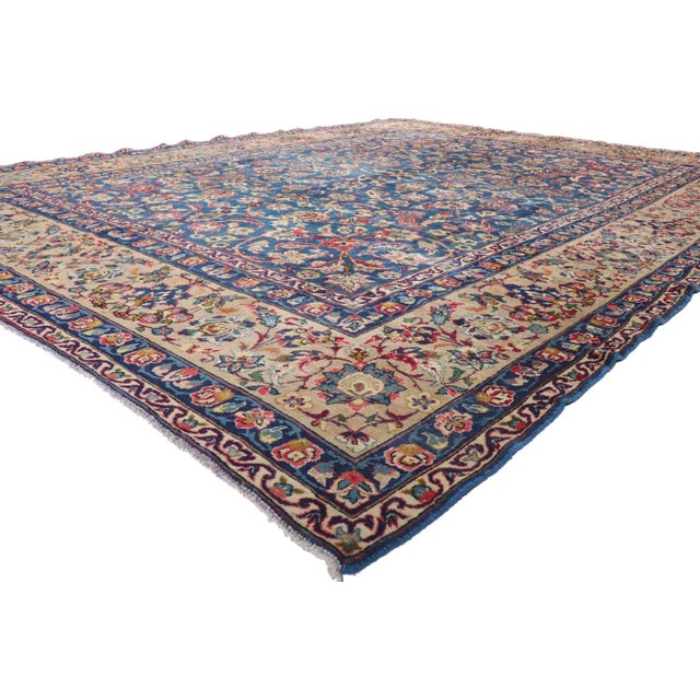 61207 Vintage Persian Isfahan Rug, 09'10 x 13'00. With its effortless beauty and timeless design, this hand-knotted wool...