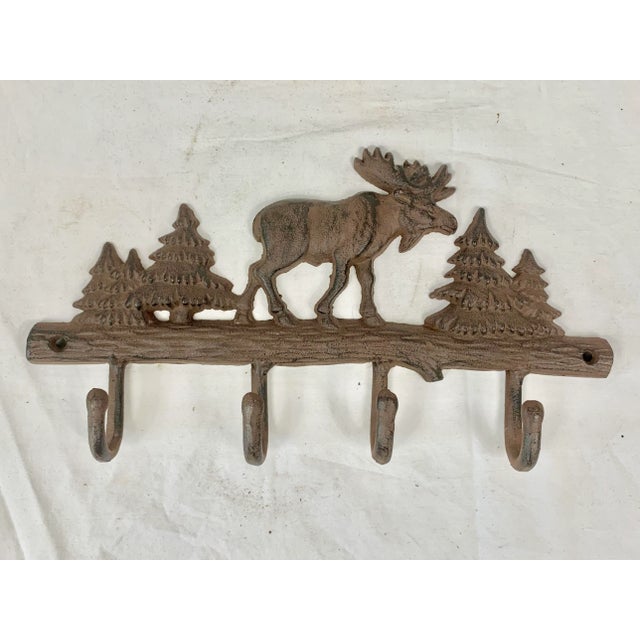 Metal Vintage Rustic Moose Hooks For Sale - Image 7 of 7