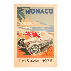1936 (1985 Re-Issue) Monaco Grand Prix Poster - Geo. Ham
