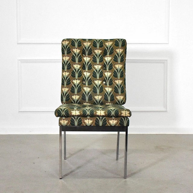 1970's Milo Baughman Chrome Lotus Flower Parsons Chair For Sale In Tampa - Image 6 of 9