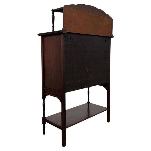 Antique Early 20th Century English Edwardian Mahogany Display Cabinet Vitrine For Sale - Image 9 of 11