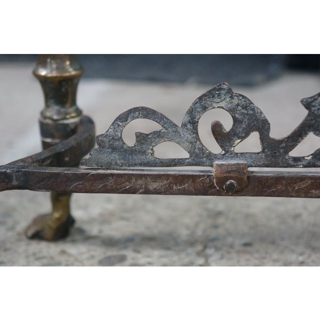 Mid 20th Century Attributed Oscar Bach Neoclassical Bronze Wrought Iron Marble Console Table 43" For Sale - Image 13 of 16