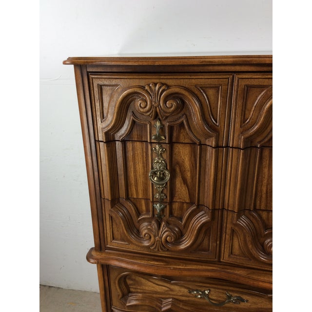 Mid Century French Provincial Style Highboy Dresser With Five Drawers For Sale - Image 18 of 18