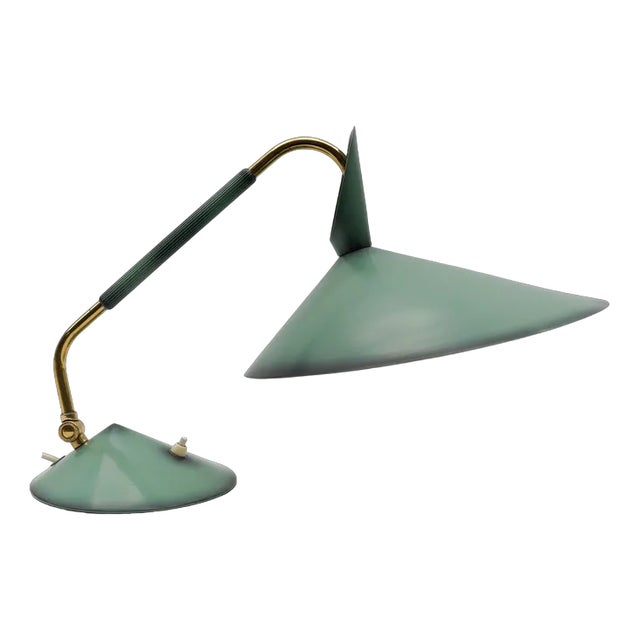 Mid-Century Modern Green Table Desk, 1950s For Sale