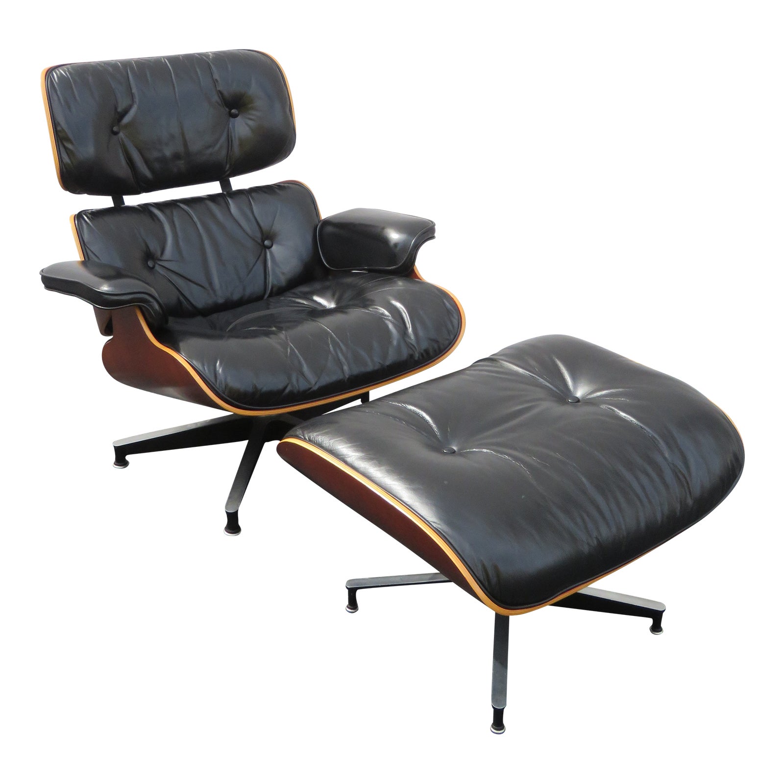 Authentic Herman Miller Eames Swivel Lounge Chair and Ottoman Chairish