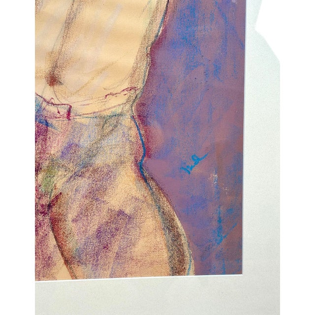 Vintage Abstract Male Expressionist Nude Pastel Signed Original Art - 2x3 For Sale - Image 10 of 10