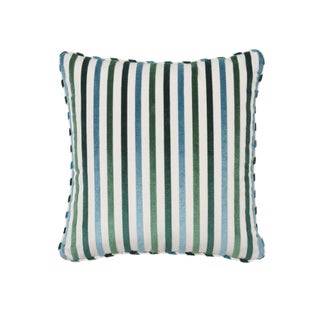 Schumacher Le Matelot 18" Pillow in Peacock For Sale