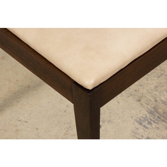 1930s French Art Deco Mahogany Side Chair W/ Cream Leather For Sale - Image 9 of 18