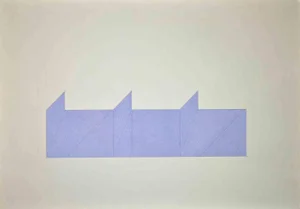 Rodolfo Aricò, Abstract Geometrical Scene, Mixed Media Print, 1970s