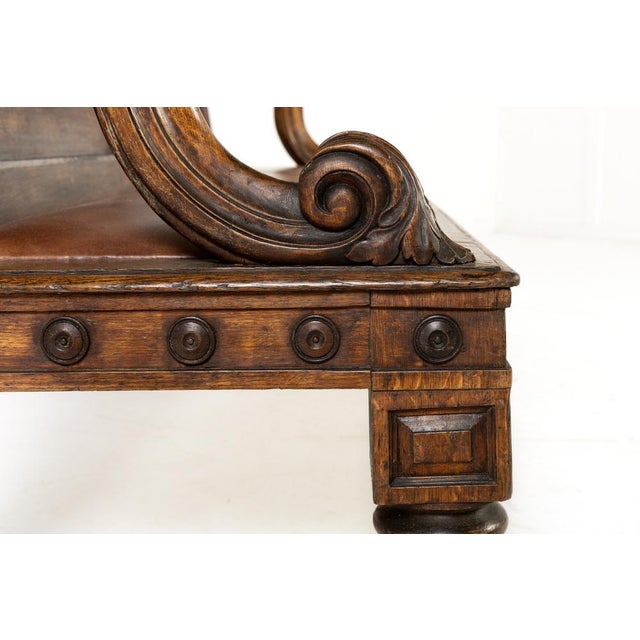 19th Century English Oak Gothic Bench For Sale - Image 9 of 11