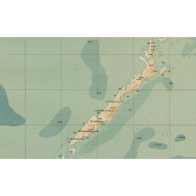Paper Orographic Map of the Philippine Islands, 1899 For Sale - Image 7 of 10