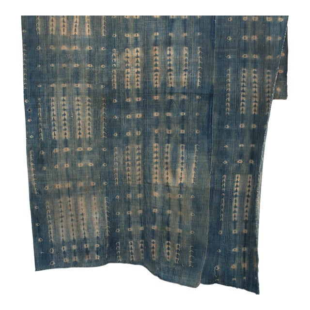 Vintage Malinke African "Desert Sand" Indigo Throw For Sale