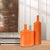 Contemporary Orange Valencia Askewed Short Bottle Vase For Sale - Image 3 of 11