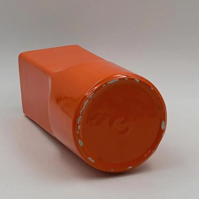 Orange Space Age Ceramic Vases in Orange and White from Gabbianelli, 1960s, Set of 3 For Sale - Image 8 of 11